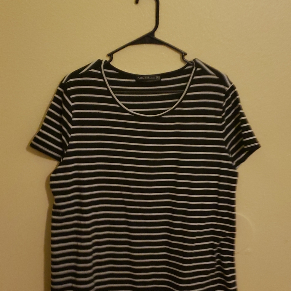 Black and white striped tee shirt